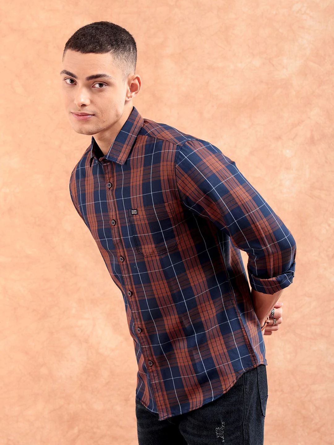 The Indian Garage Co Men Regular Fit Checked Casual Shirt - Image 3