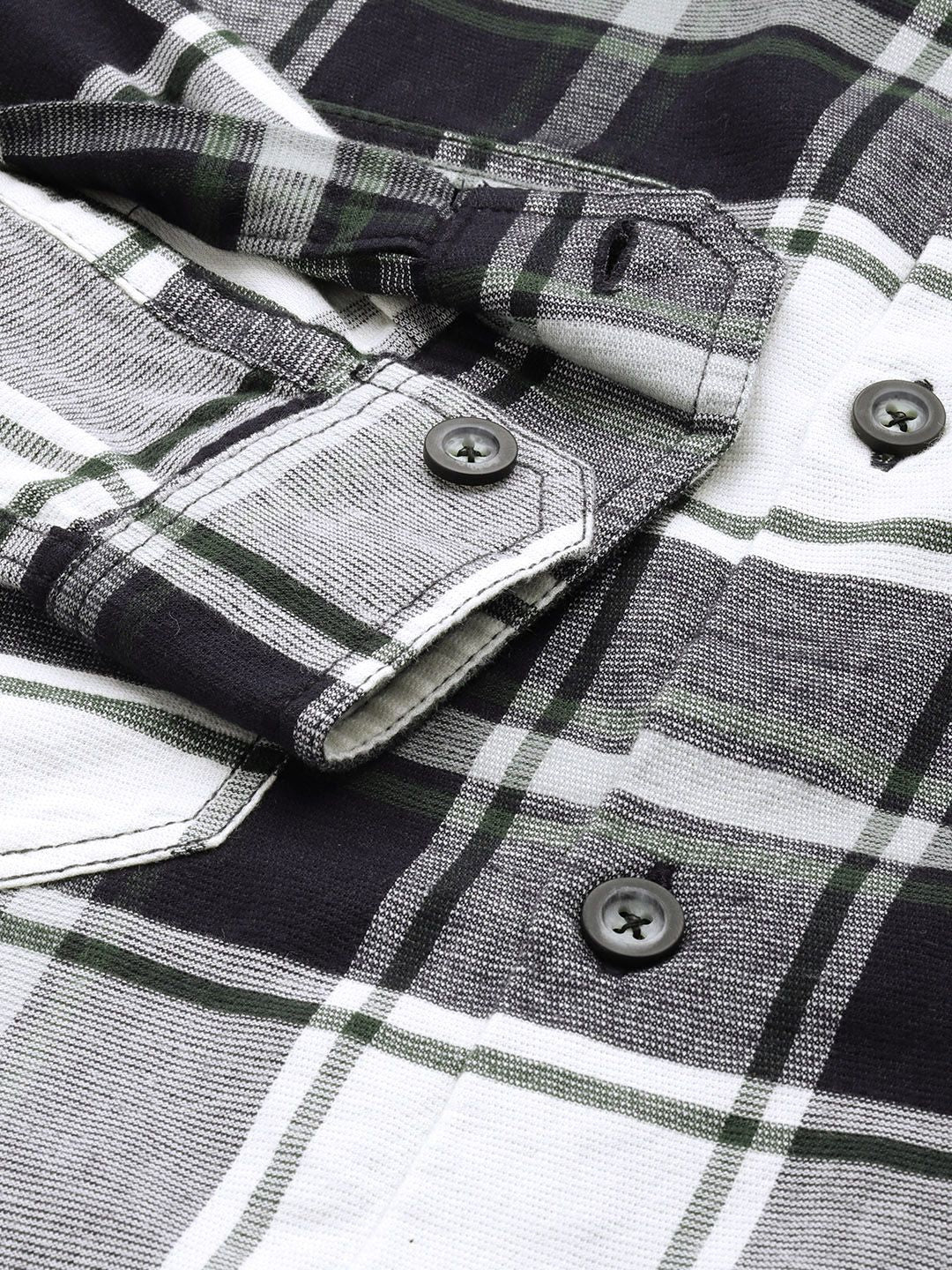 The Indian Garage Co Men Regular Fit Checkered Double Flap Casual Shirt - Image 3