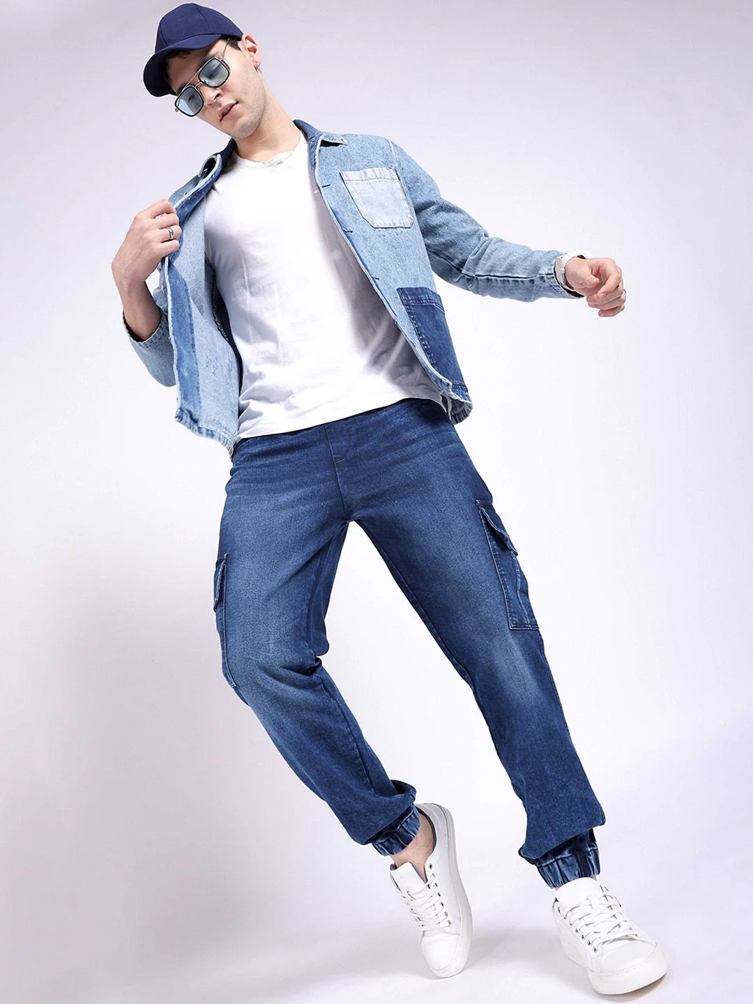 The Indian Garage Co Men Regular Fit Mid-Rise Cotton Cargo Jogger Jeans - Image 5