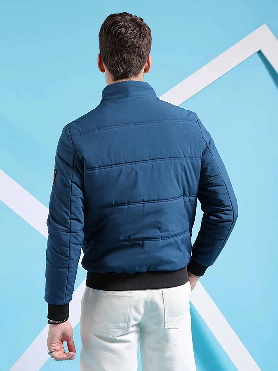The Indian Garage Co Men Regular Fit Padded Bomber Jacket - Image 4