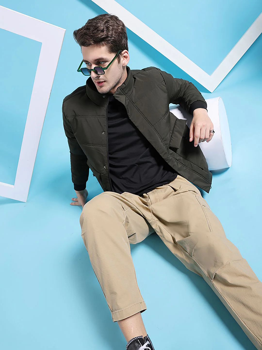 The Indian Garage Co Men Regular Fit Padded Bomber Jacket - Image 4