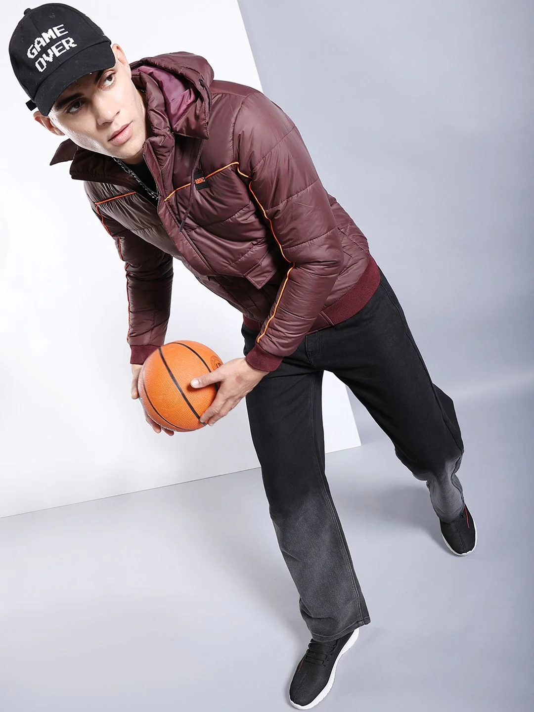 The Indian Garage Co Men Regular Fit Padded Jacket with Detachable Hood - Image 4