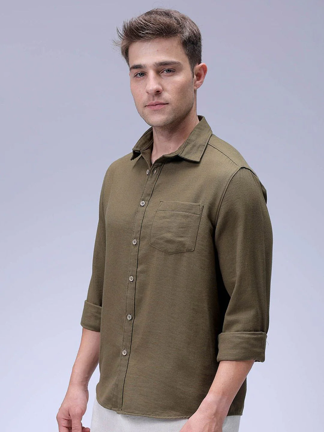 The Indian Garage Co Men Regular Fit Solid Resortwear Shirt - Image 2