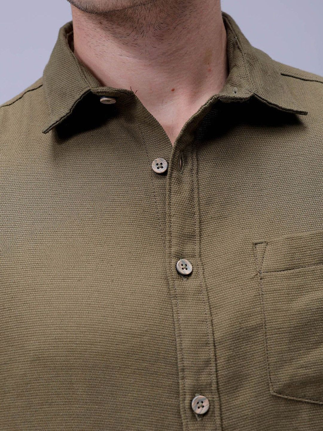 The Indian Garage Co Men Regular Fit Solid Resortwear Shirt - Image 3