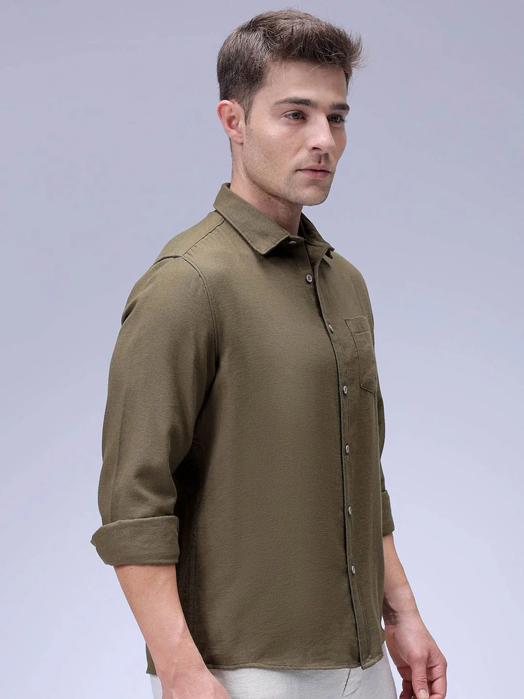 The Indian Garage Co Men Regular Fit Solid Resortwear Shirt - Image 5