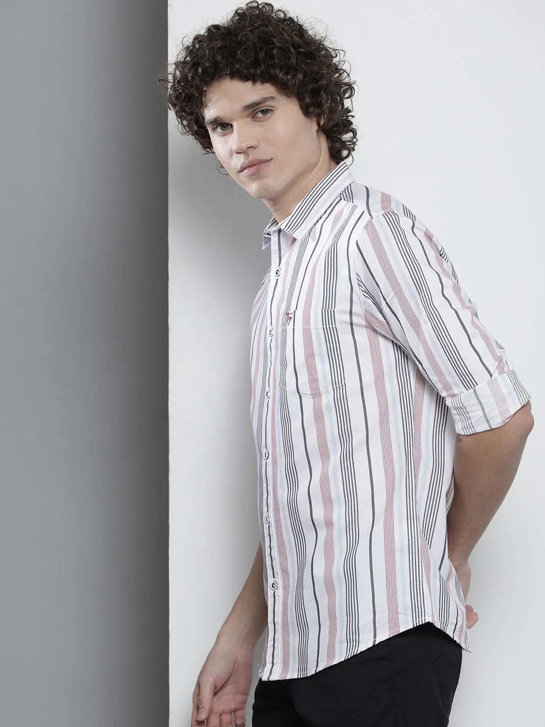 The Indian Garage Co Men Regular Fit Striped Casual Shirt - Image 5