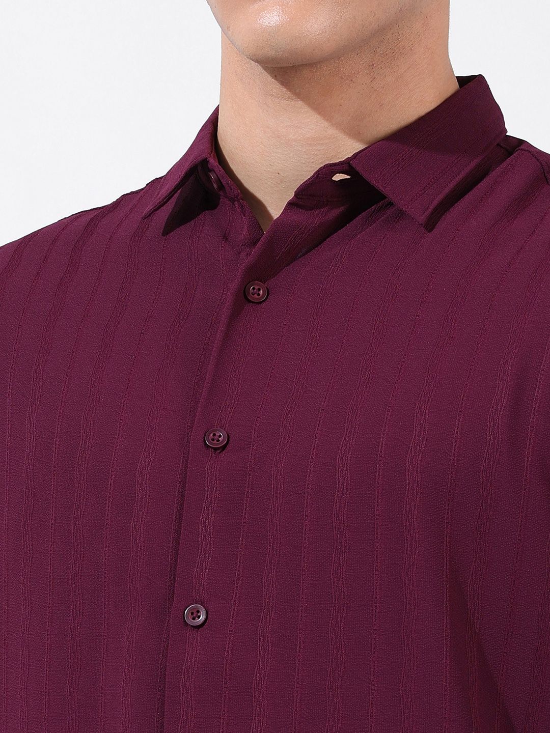 The Indian Garage Co Men Regular Fit Textured Resort Wear Shirt - Image 3