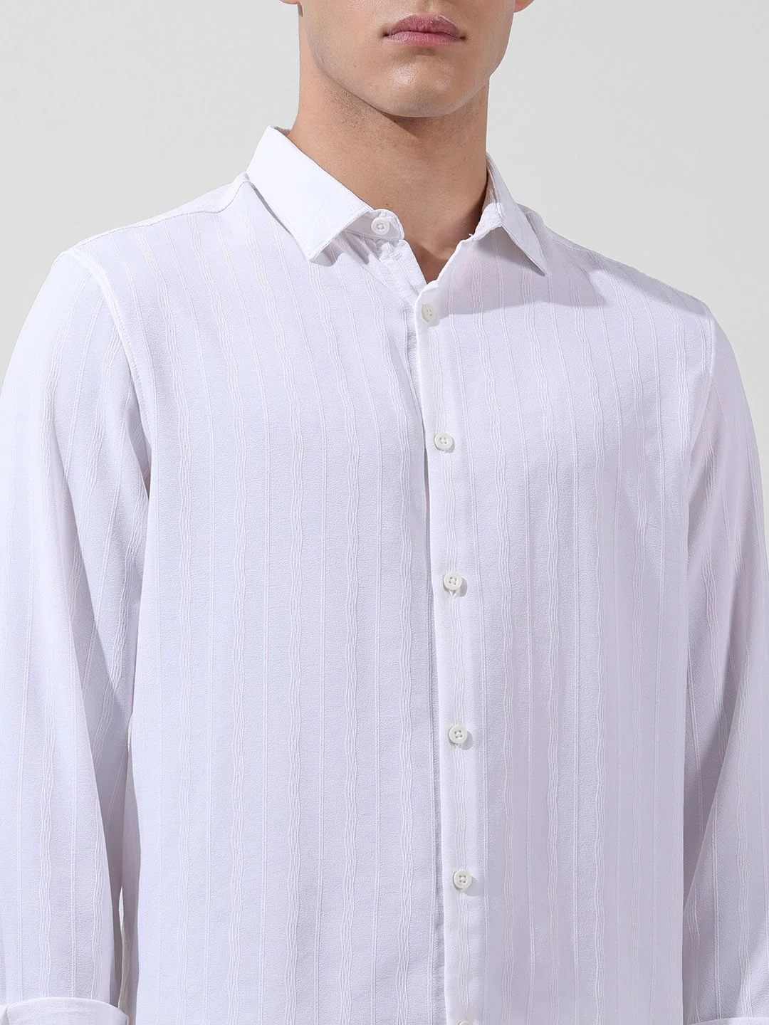 The Indian Garage Co Men Regular Fit Textured Resort Wear Shirt - Image 3