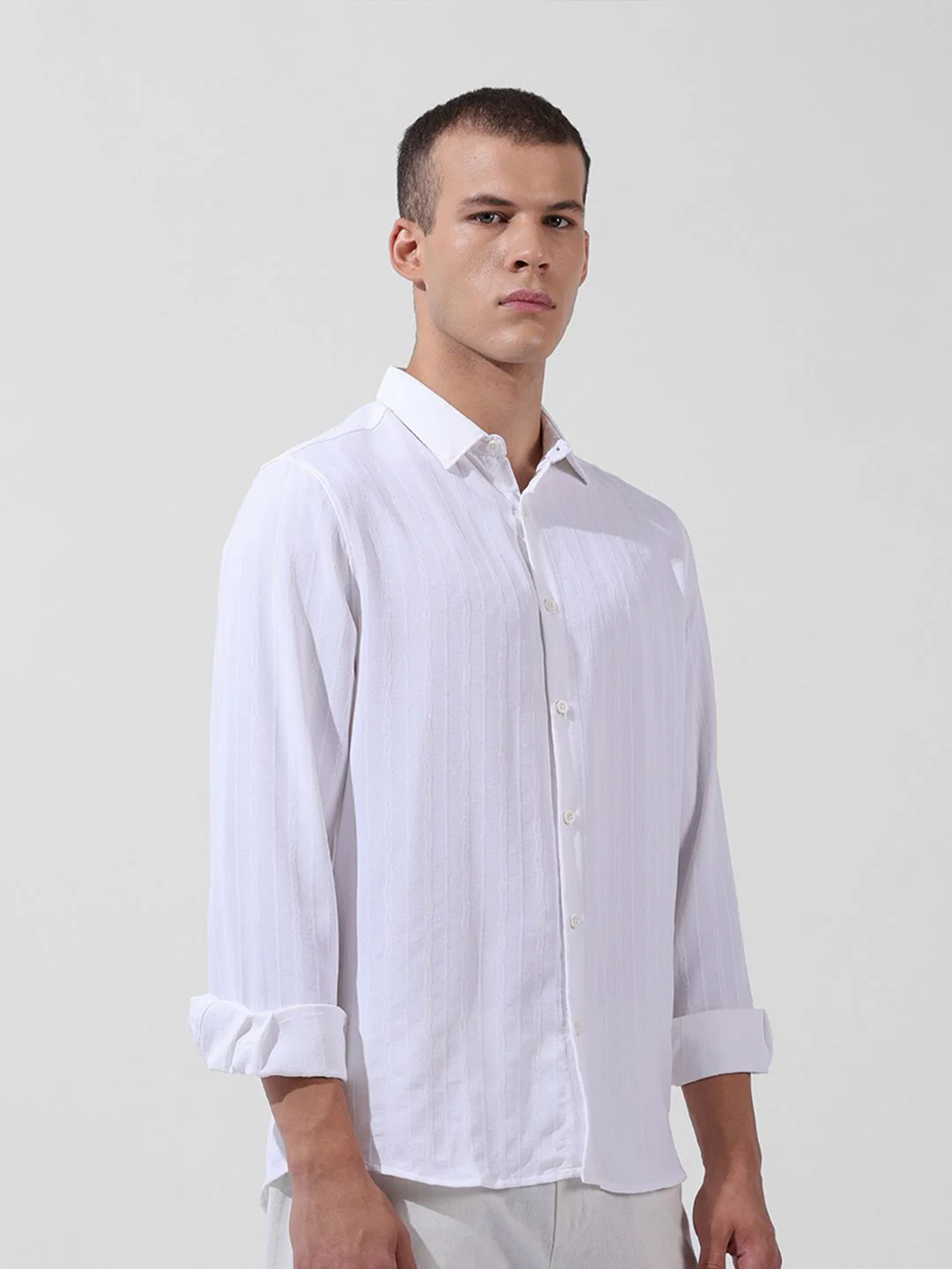 The Indian Garage Co Men Regular Fit Textured Resort Wear Shirt - Image 5