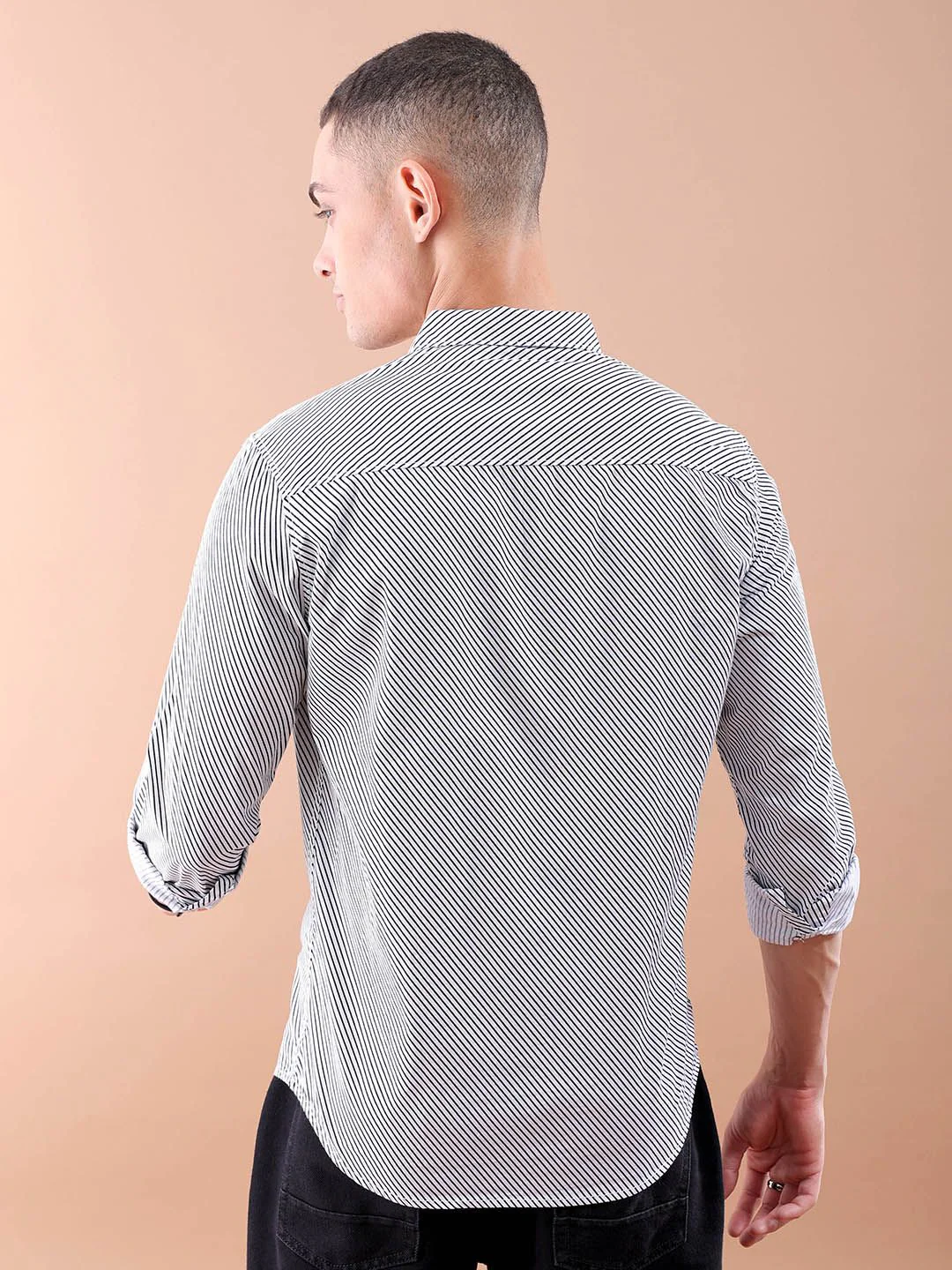 The Indian Garage Co Men Regular Fit Vertical Stripes Casual Shirt - Image 5