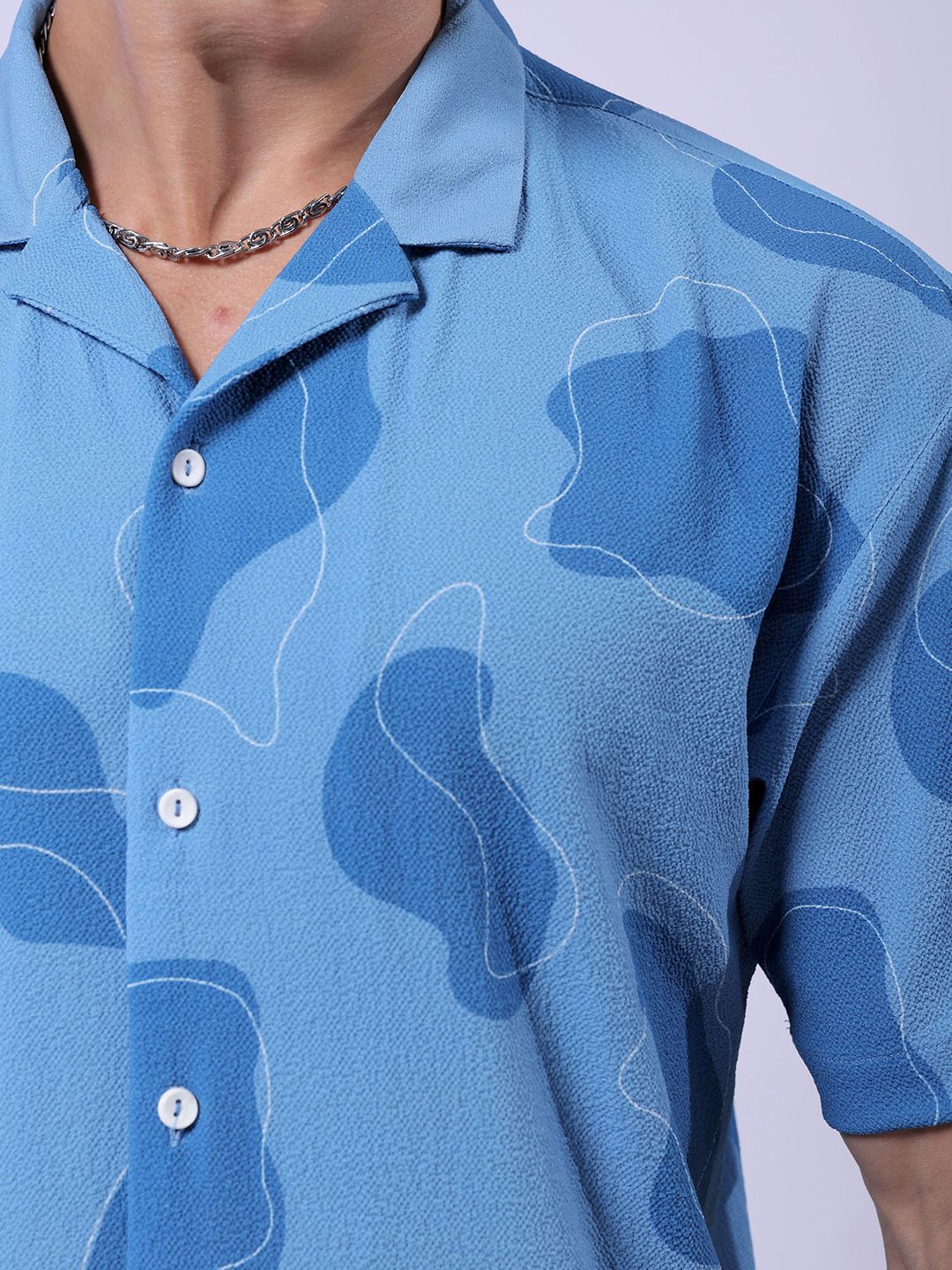 The Indian Garage Co Men Relaxed Fit Abstract Print Textuted Resortwear Shirt - Image 2