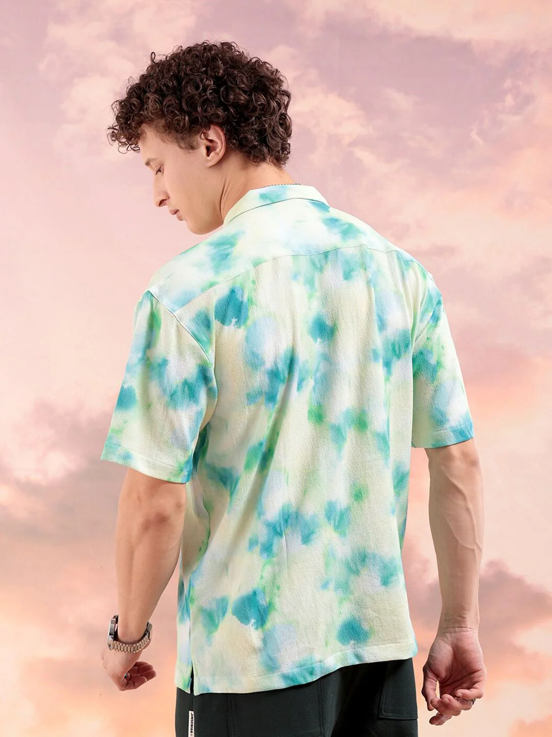 The Indian Garage Co Men Relaxed Fit Abstract Print Textuted Resortwear Shirt - Image 5