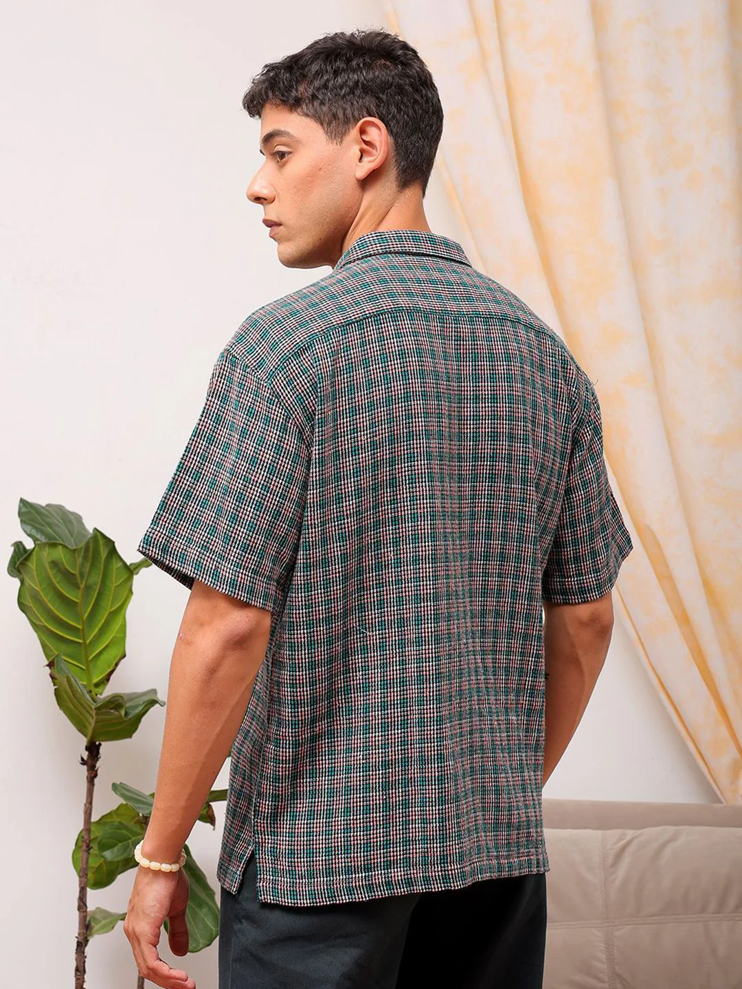 The Indian Garage Co Men Relaxed Fit Checked Resortwear Shirt - Image 4