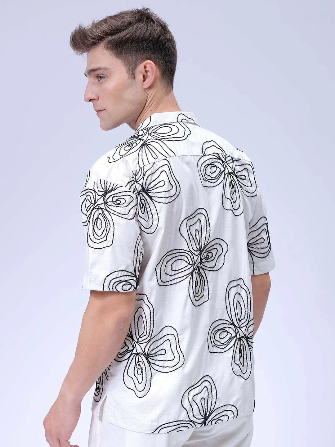 The Indian Garage Co Men Relaxed Fit Cuban Collar Floral Printed Casual Shirt - Image 6