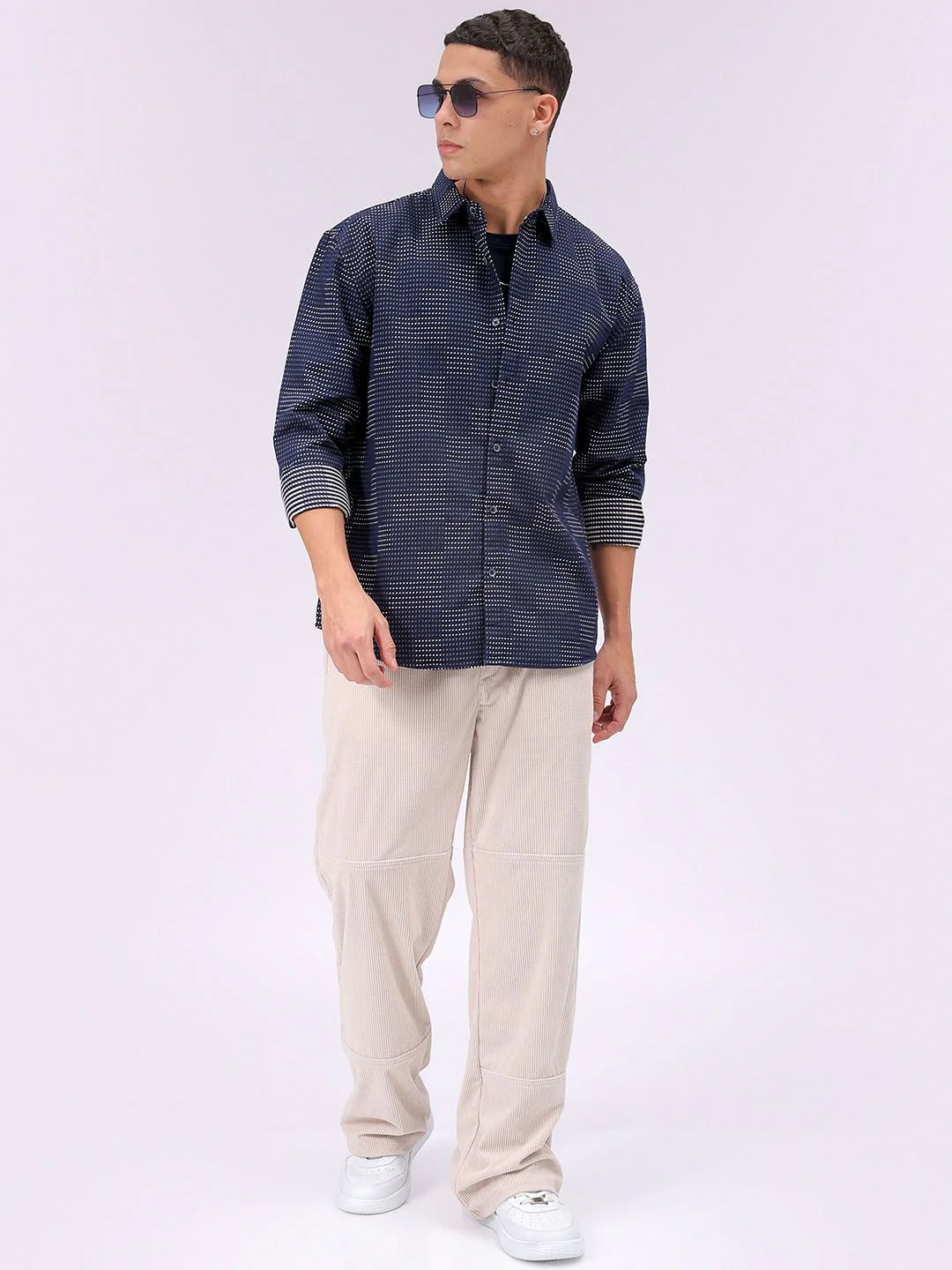 The Indian Garage Co Men Relaxed Fit Dobby Textured Resortwear Shirt - Image 6