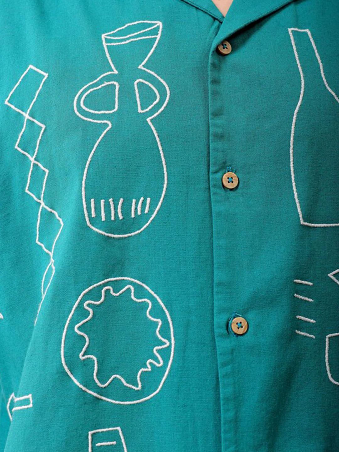The Indian Garage Co Men Relaxed Fit Embroidery Resortwear Shirt - Image 2