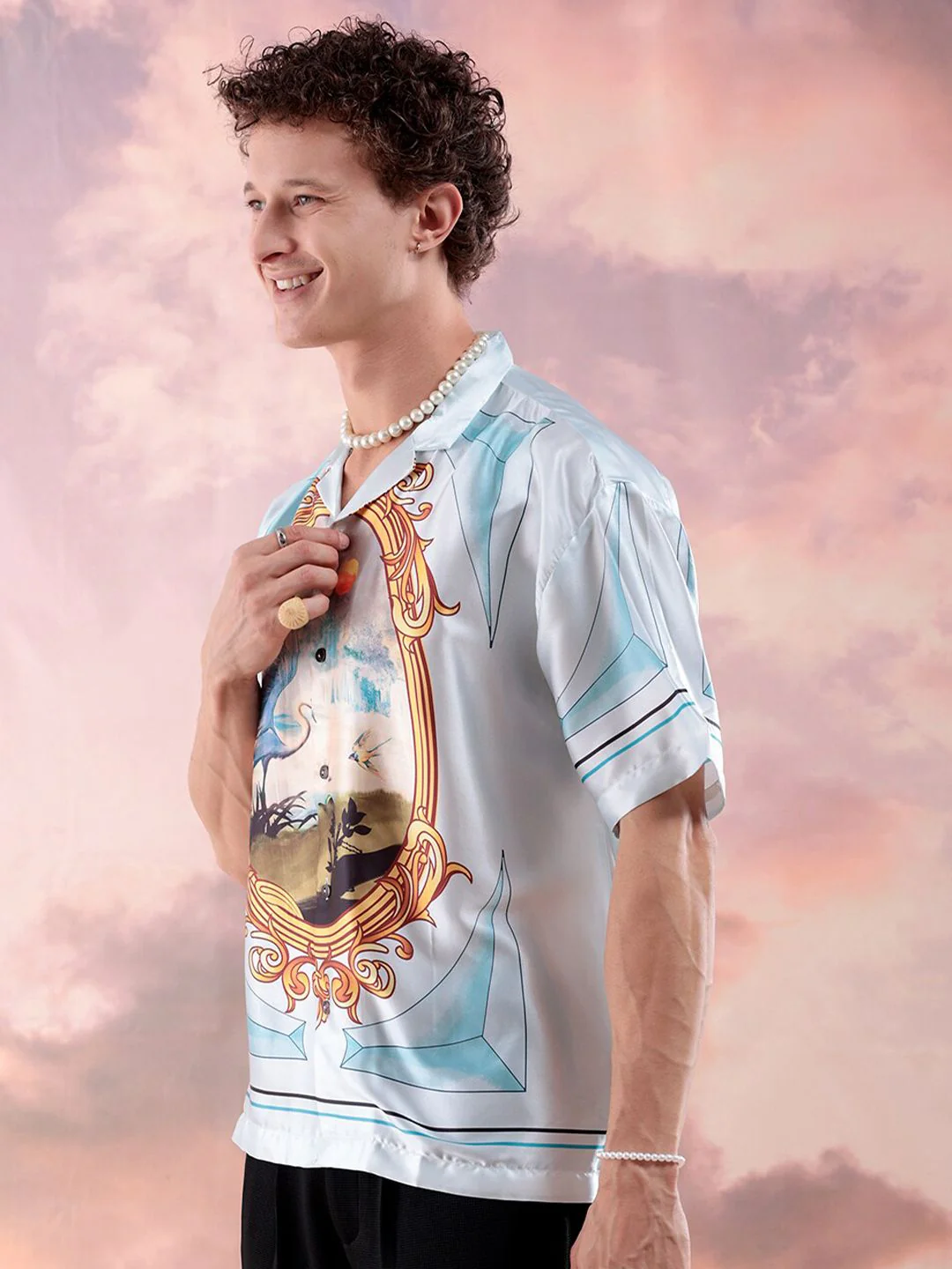 The Indian Garage Co Men Relaxed Fit Graphic Printed Resortwear Shirt - Image 3