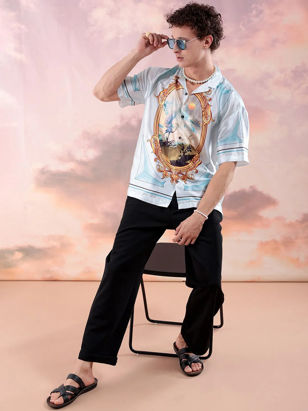 The Indian Garage Co Men Relaxed Fit Graphic Printed Resortwear Shirt - Image 4
