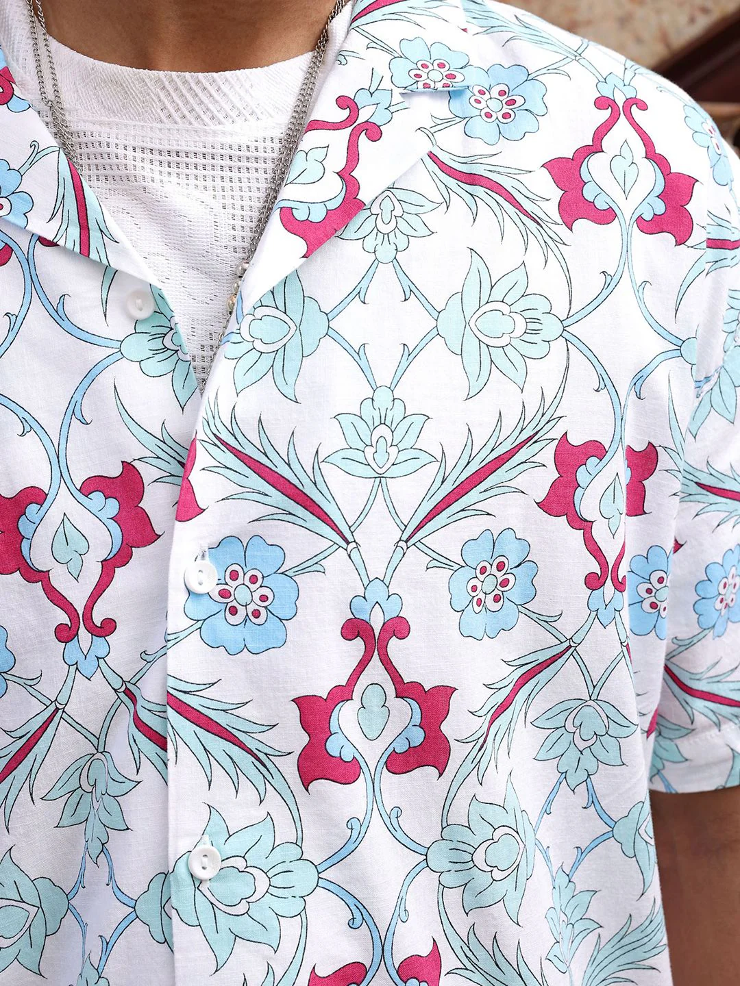 The Indian Garage Co Men Relaxed Fit Indie Floral Printed Resortwear Shirt - Image 2