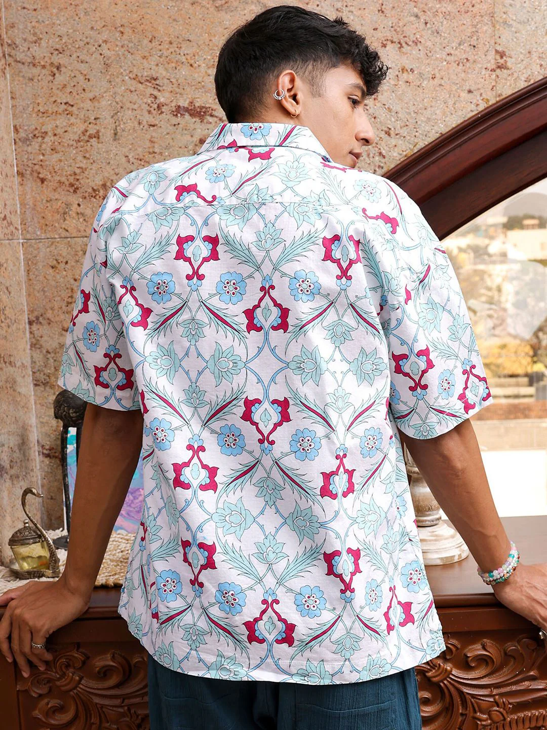 The Indian Garage Co Men Relaxed Fit Indie Floral Printed Resortwear Shirt - Image 5