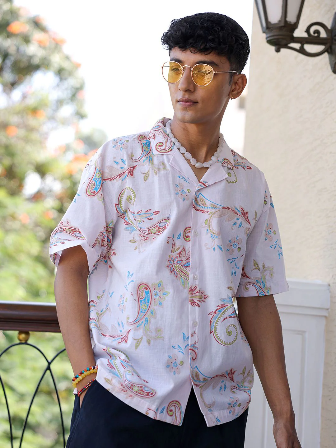 The Indian Garage Co Men Relaxed Fit Indie FLoral Printed Resortwear Shirt - Image 3