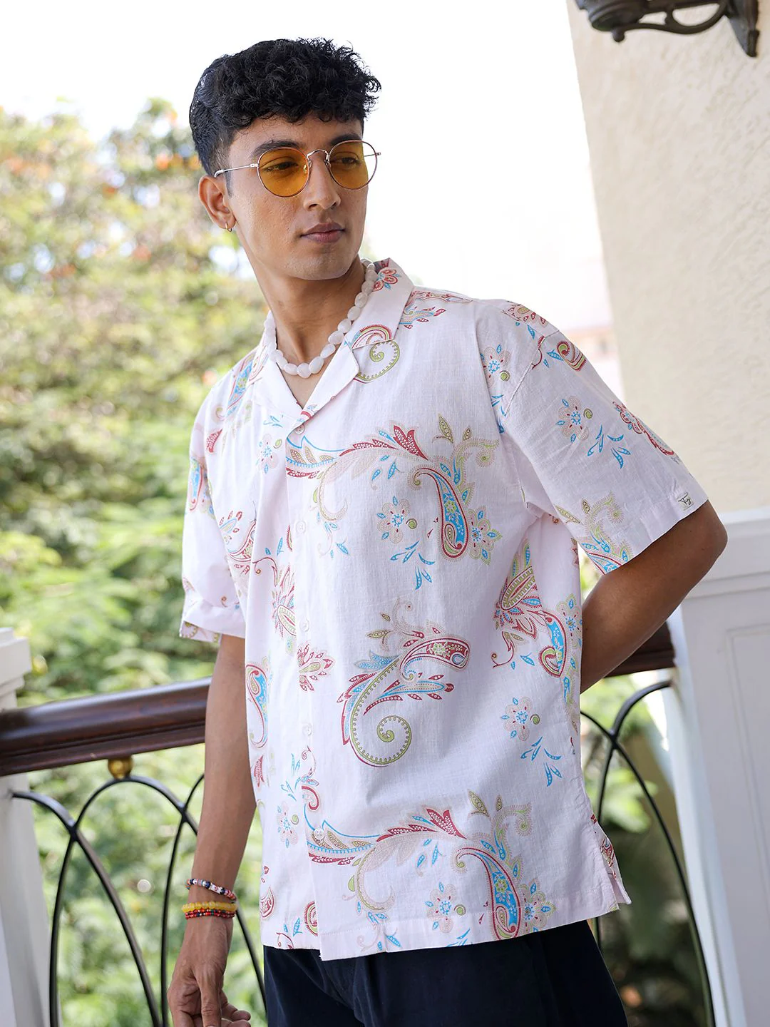 The Indian Garage Co Men Relaxed Fit Indie FLoral Printed Resortwear Shirt - Image 5