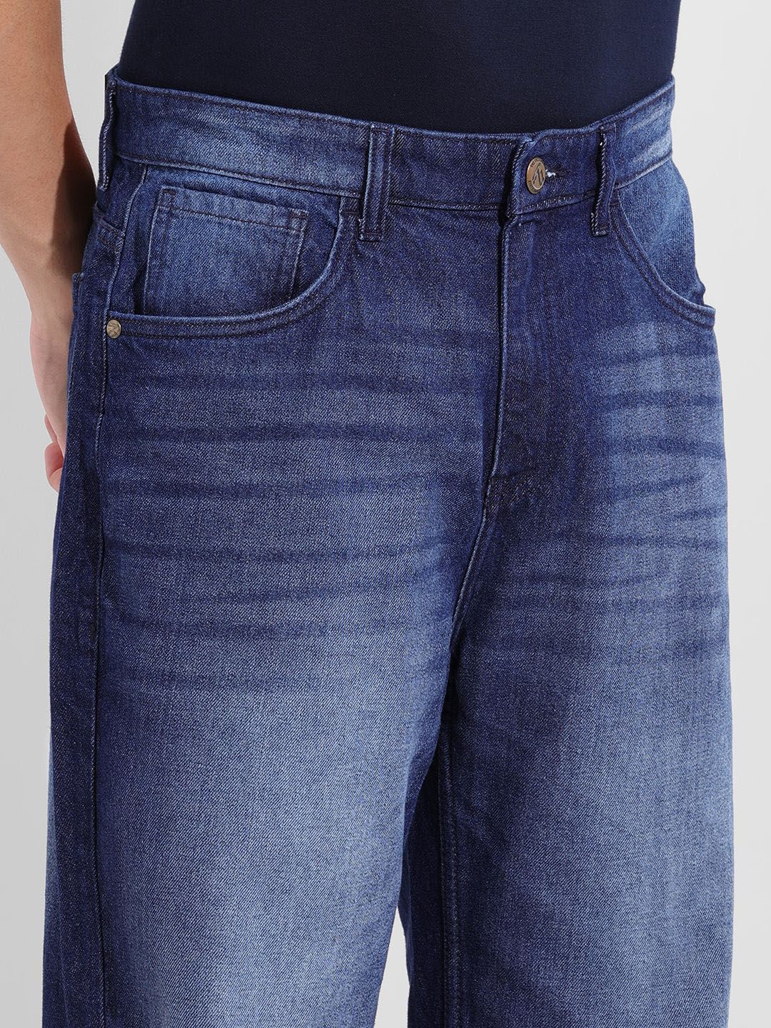 The Indian Garage Co. Men Relaxed Fit Mid-Rise Pure Cotton Jeans - Image 5