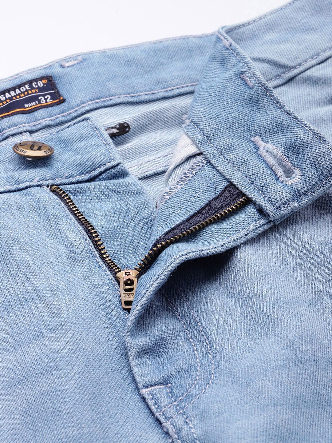 The Indian Garage Co Men Relaxed Fit Mildly Distressed Light Fade Jeans - Image 6