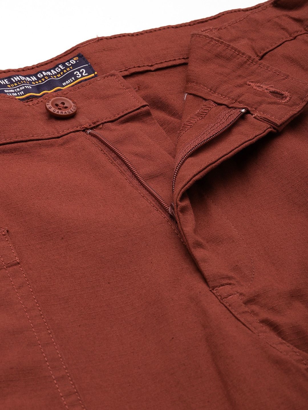 The Indian Garage Co Men Relaxed Fit Pure Cotton Chinos Trousers - Image 4