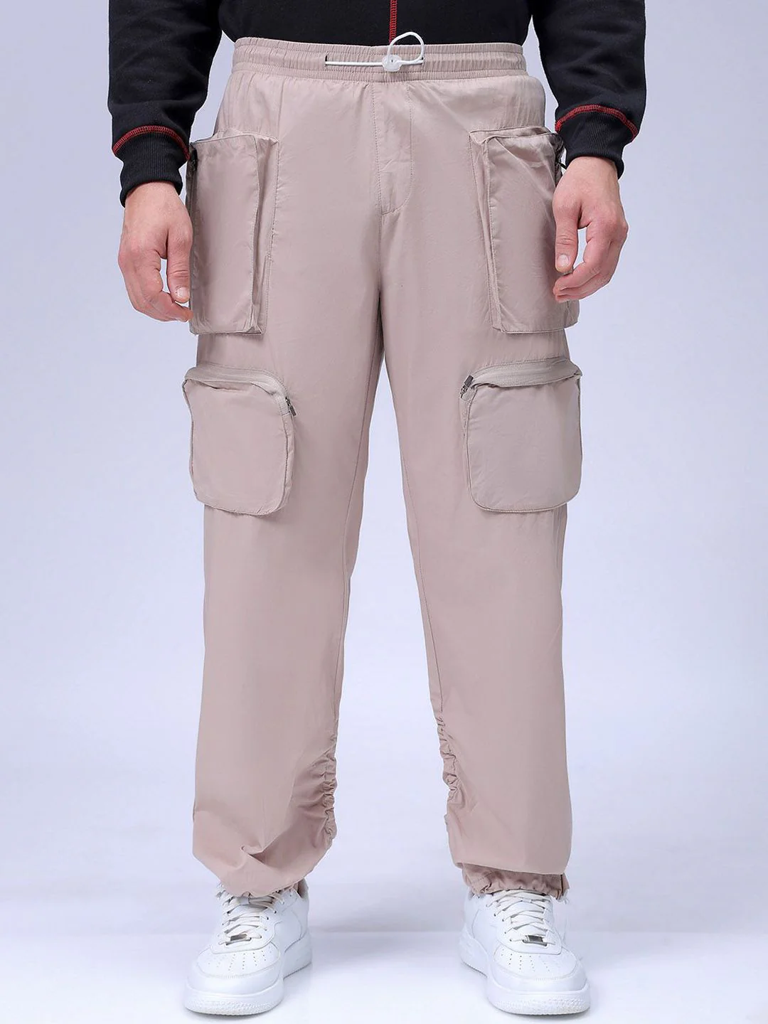 The Indian Garage Co. Men Relaxed Fit Pure Cotton Utility Cargo Jogger