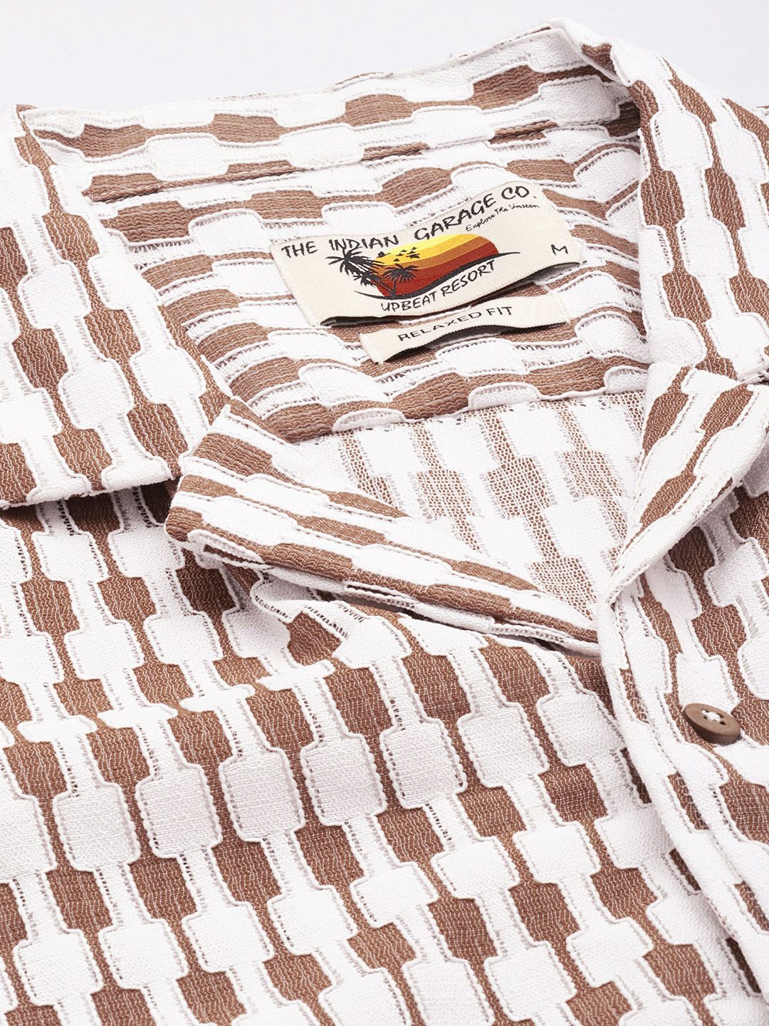 The Indian Garage Co Men Relaxed Fit Self Design Shirt - Image 2