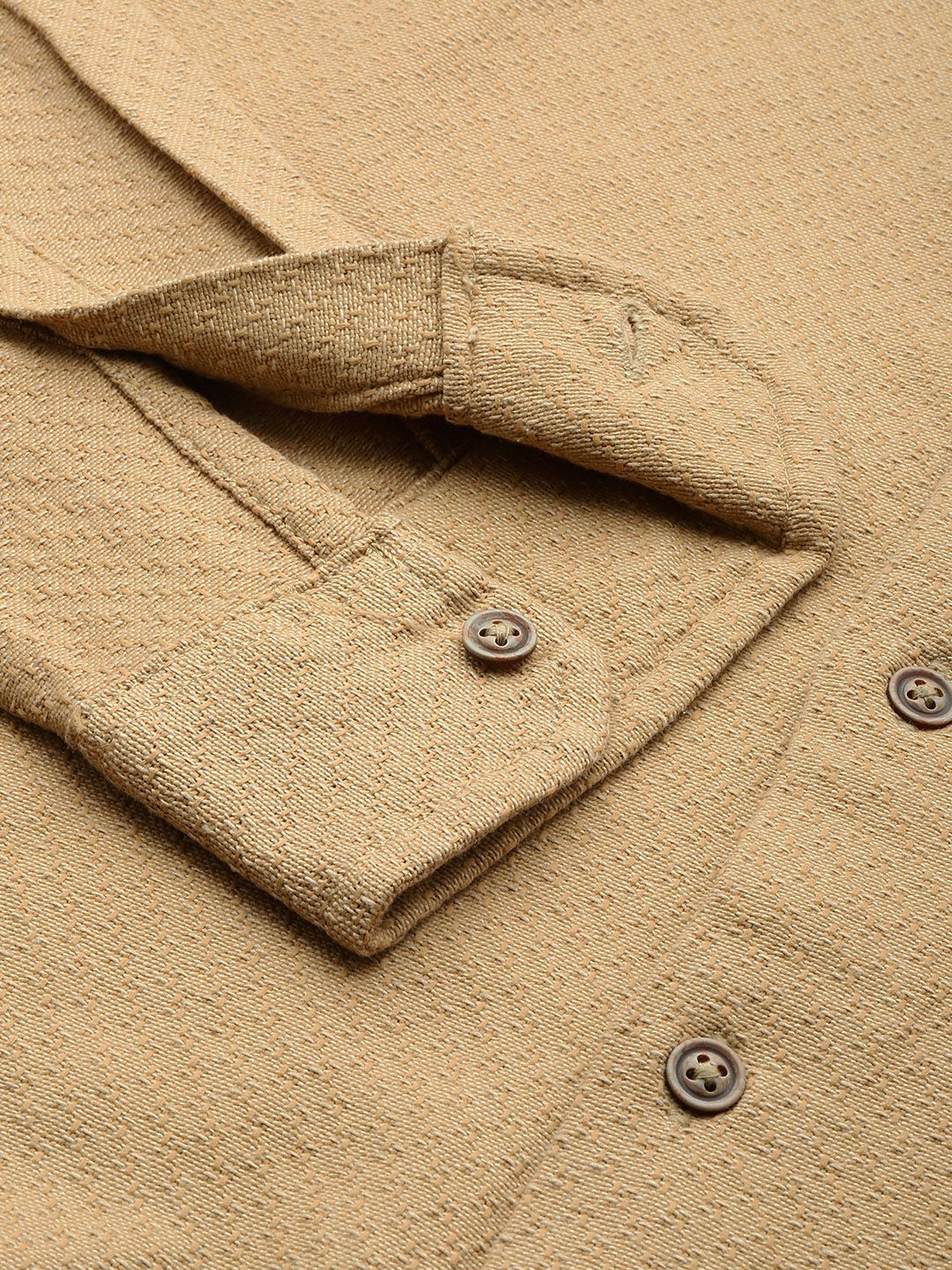 The Indian Garage Co Men Relaxed Fit Solid Dobby Resort Wear Shirt - Image 3