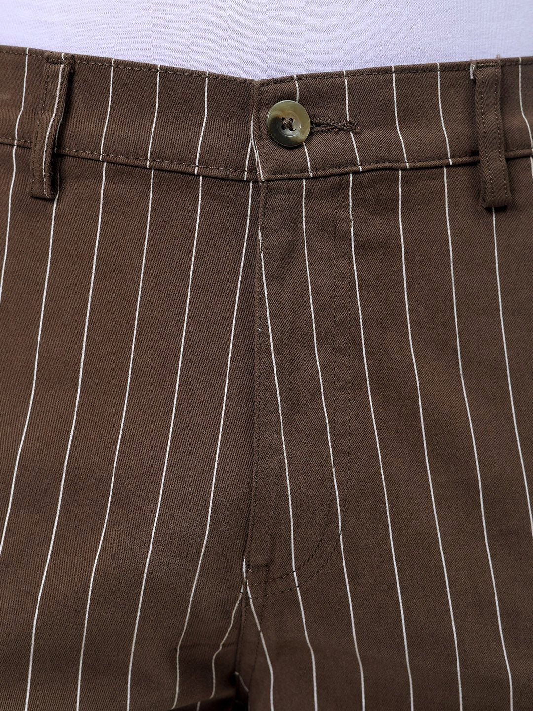 The Indian Garage Co. Men Relaxed Fit Striped Cargo - Image 6