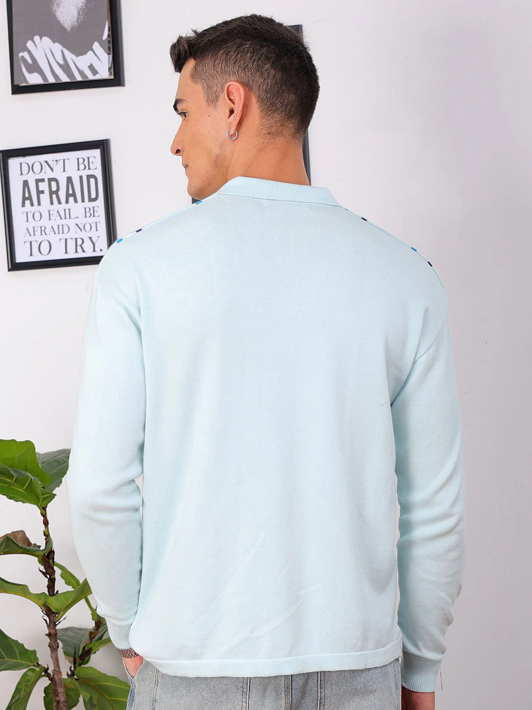 The Indian Garage Co Men Relaxed Fit Striped Flat Knit Polo Resortwear Shirt - Image 4