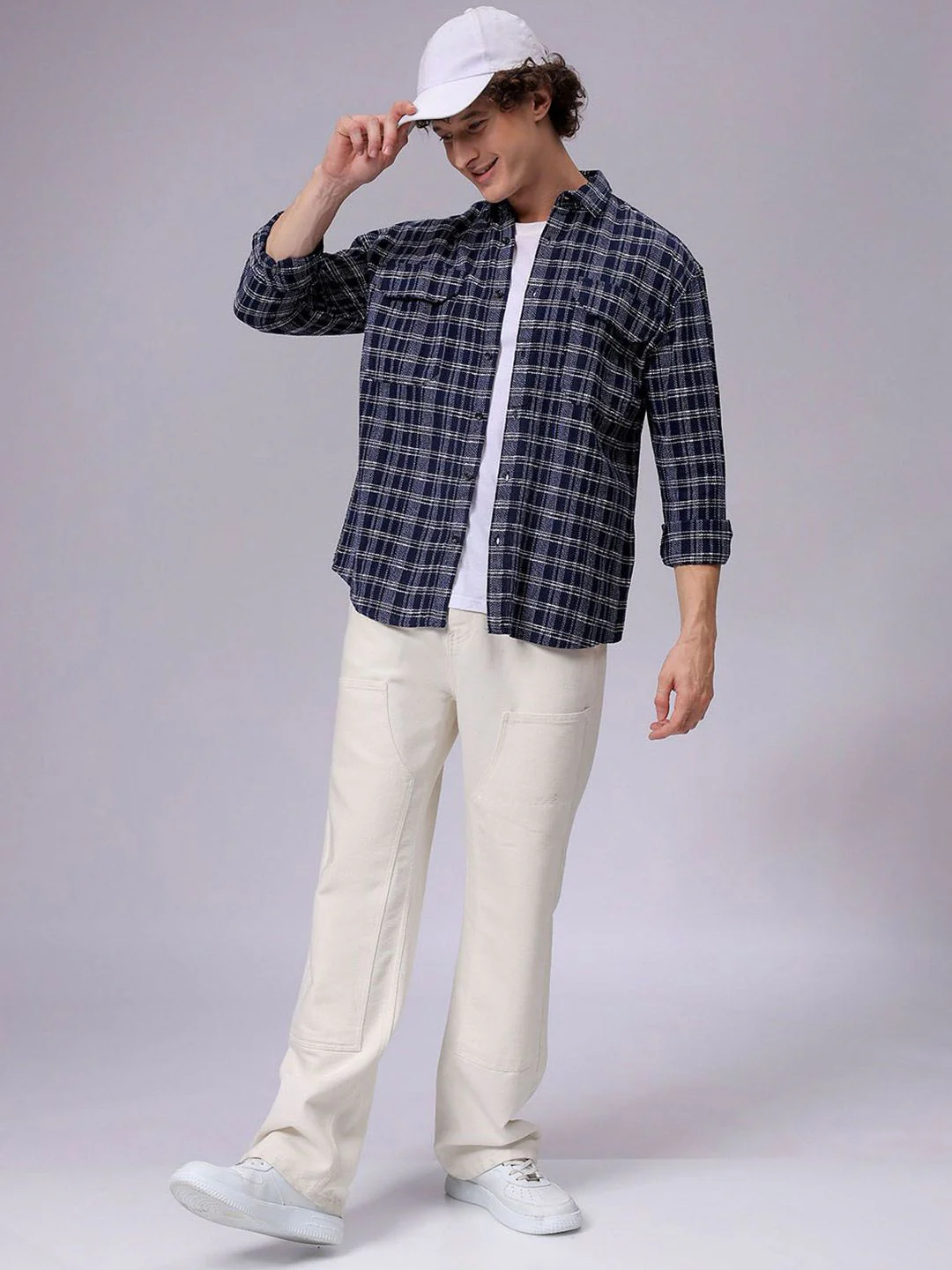 The Indian Garage Co Men Relaxed Fit Textured Checked Resortwear Shirt - Image 7