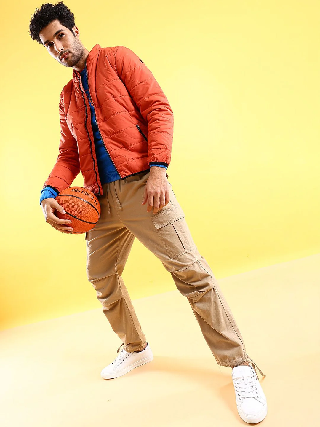 The Indian Garage Co Men Rust Colourblocked Crop Outdoor Padded Jacket - Image 4