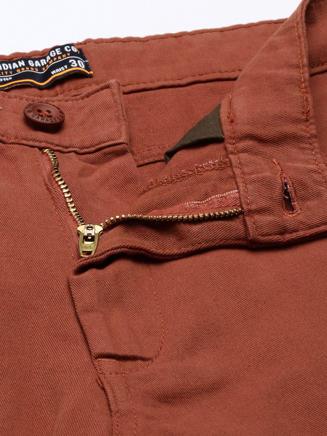 The Indian Garage Co Men Rust Slim Fit Chino Shorts - Image 4