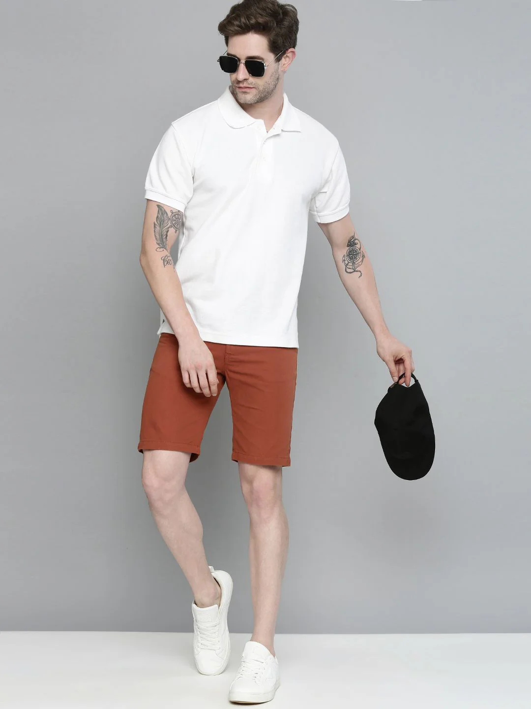 The Indian Garage Co Men Rust Slim Fit Chino Shorts - Image 5