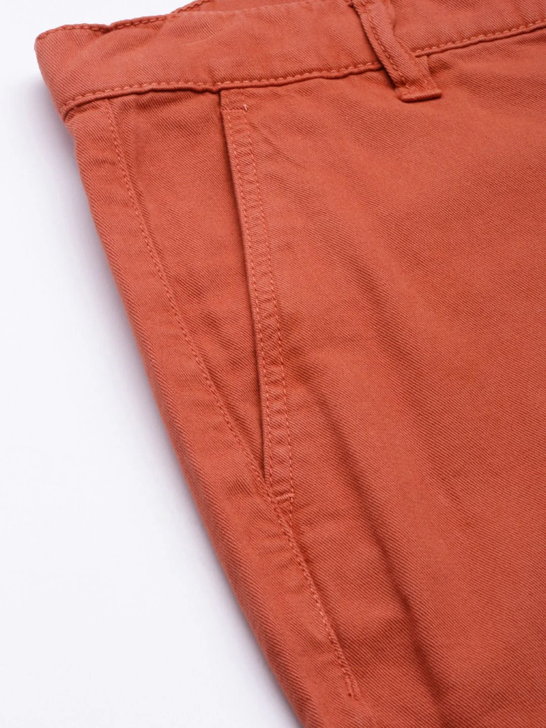 The Indian Garage Co Men Rust Slim Fit Cotton Chino Shorts - Image 6