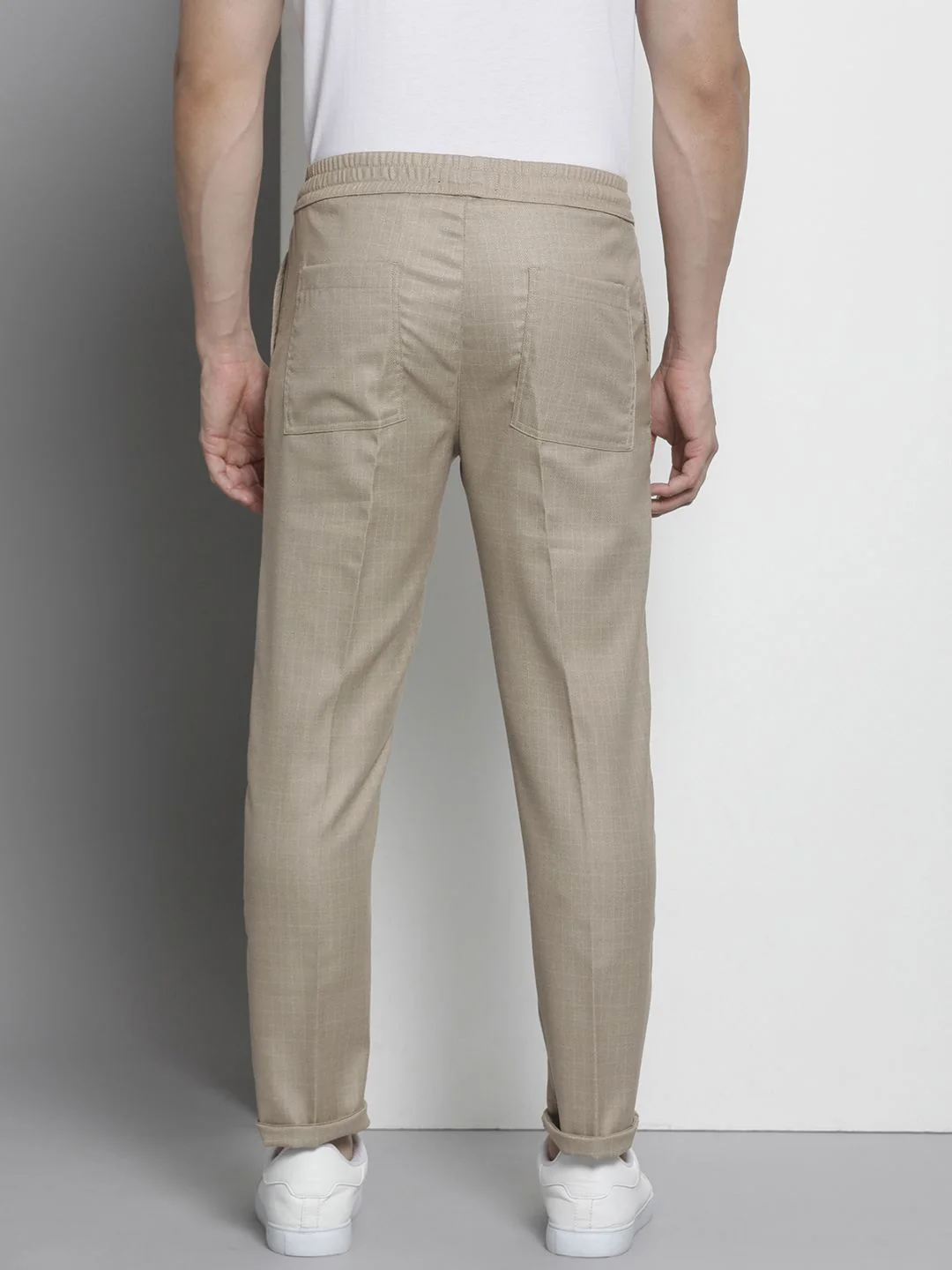 The Indian Garage Co Men Self Design Chinos Trousers - Image 3