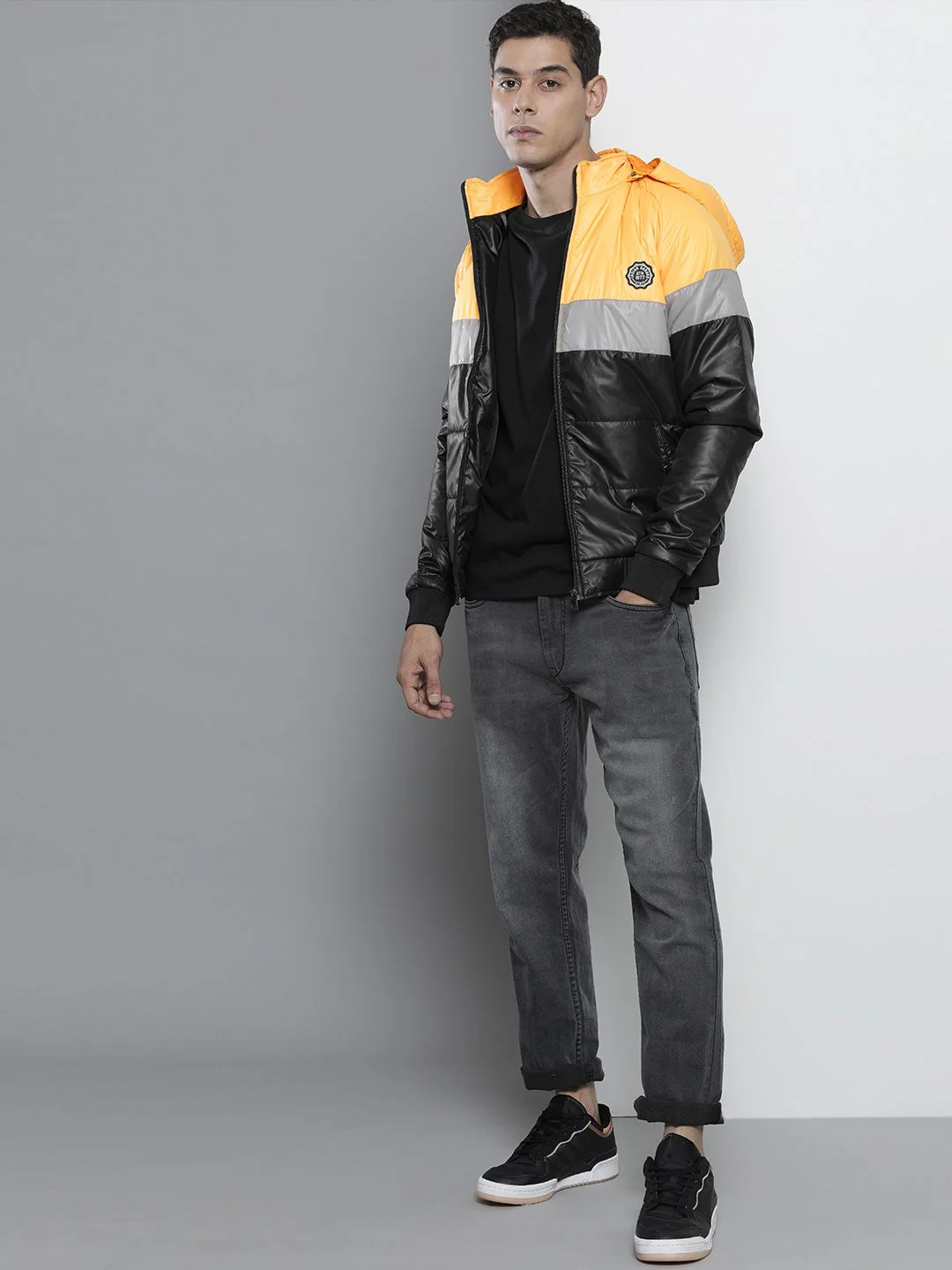 The Indian Garage Co Men Slim Fit Biker Jacket with Detachable Hood - Image 4