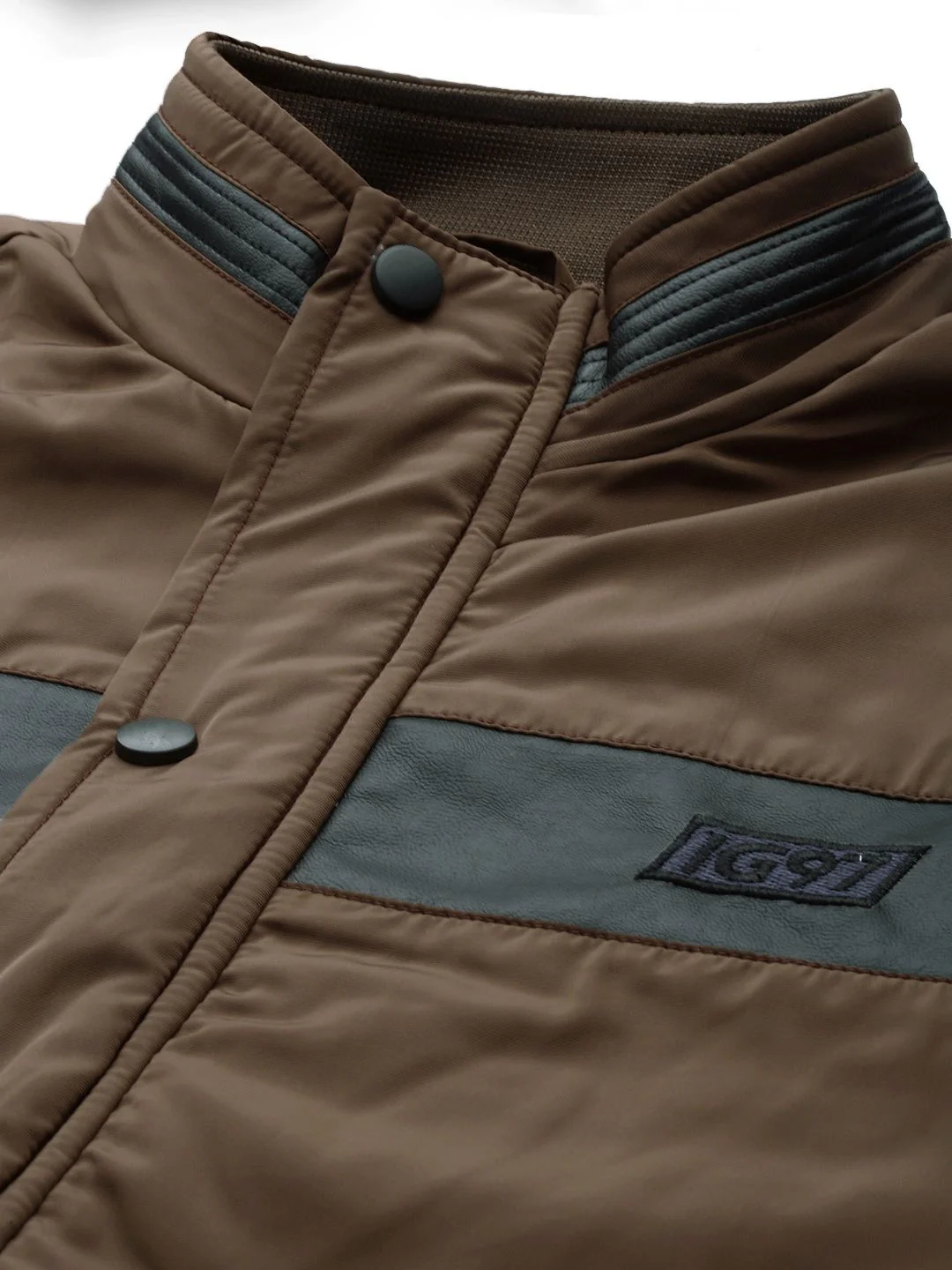The Indian Garage Co Men Slim Fit Bomber Jacket with Insert Pockets - Image 2