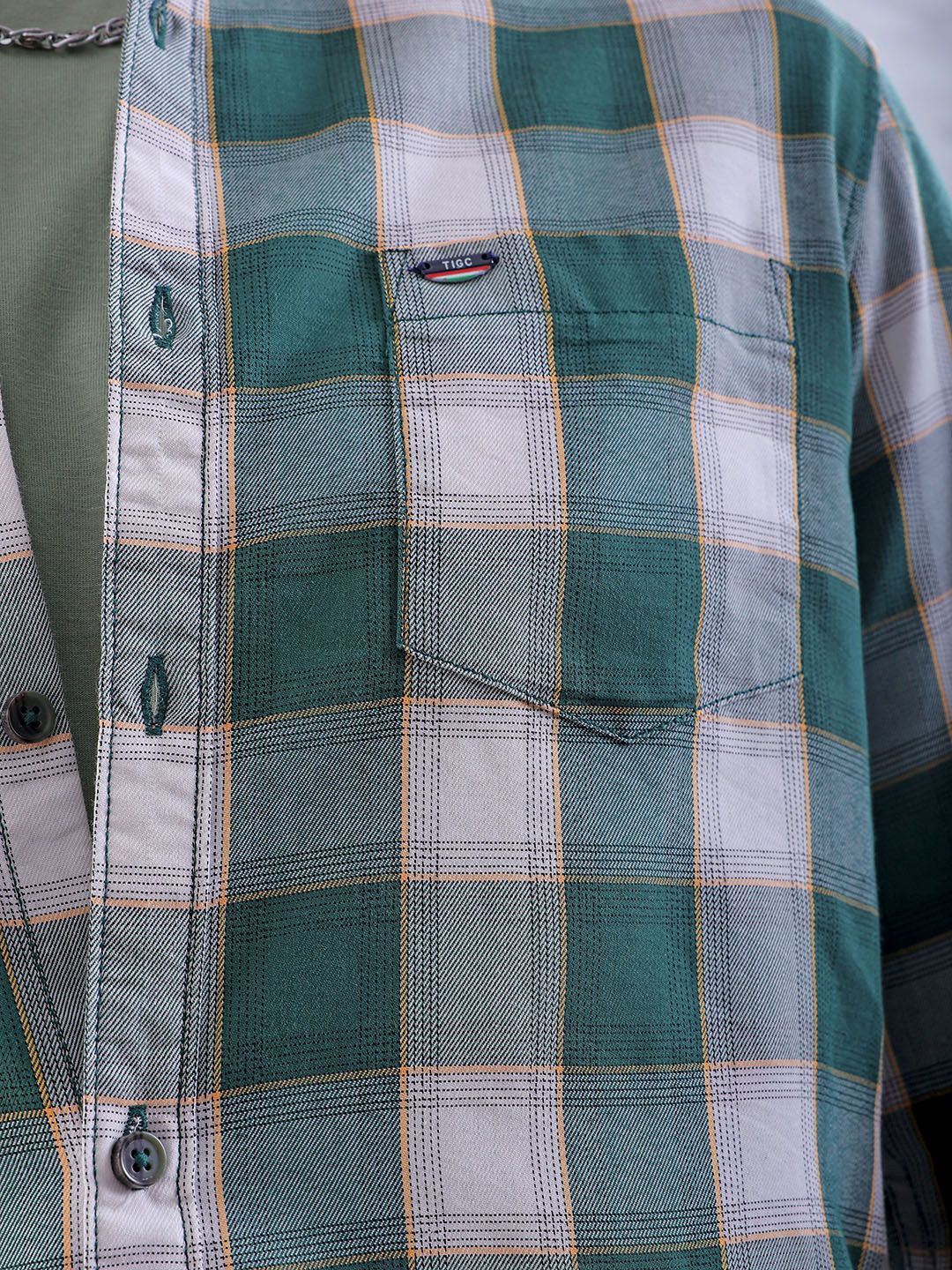 The Indian Garage Co Men Slim Fit Buffalo Checks Checked Casual Shirt - Image 2