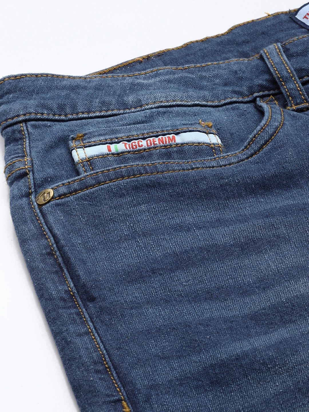 The Indian Garage Co Men Slim Fit Cat Scratches Light Fade Stretchable Jeans - Image 6