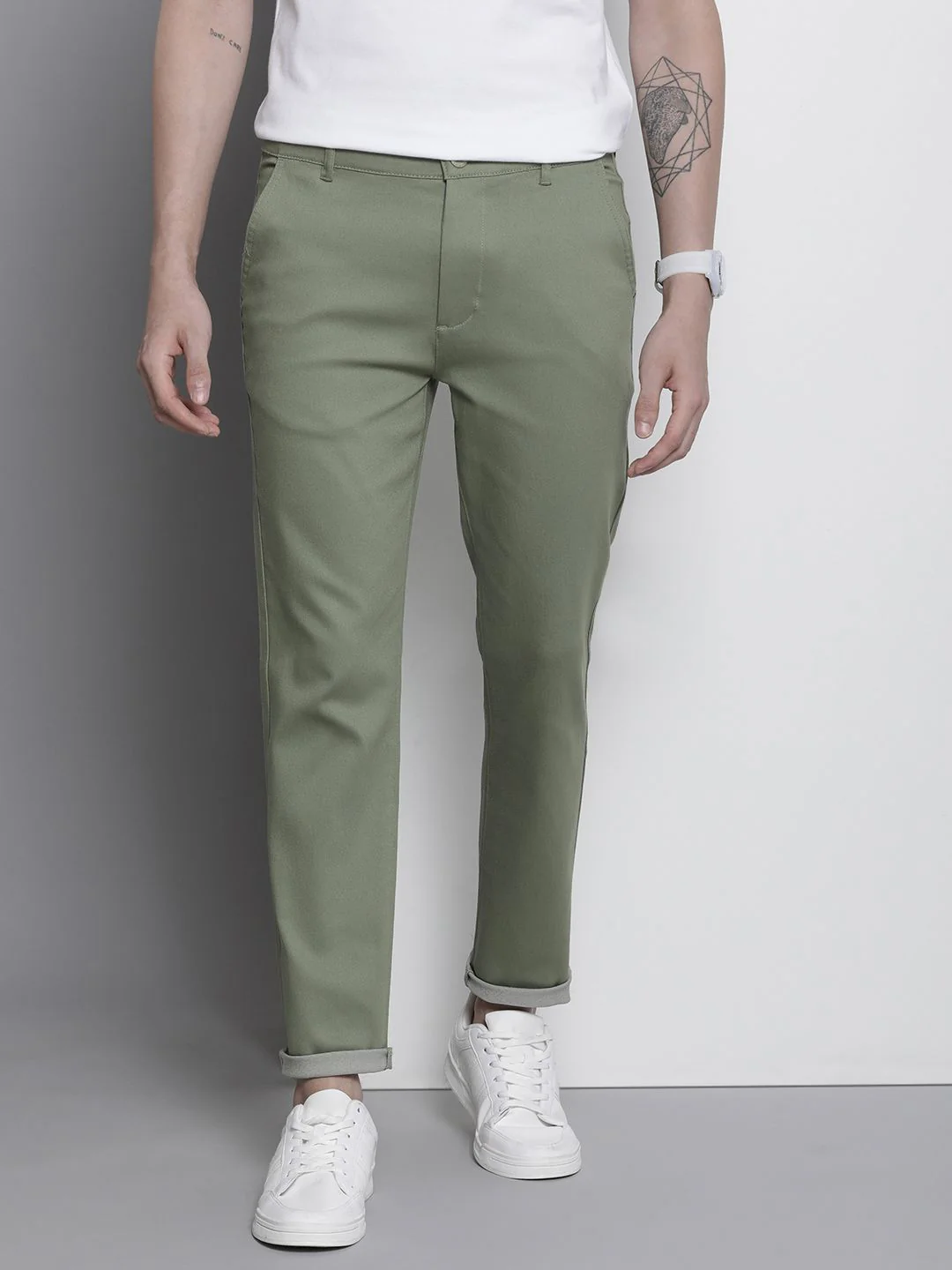 The Indian Garage Co Men Slim Fit Chinos