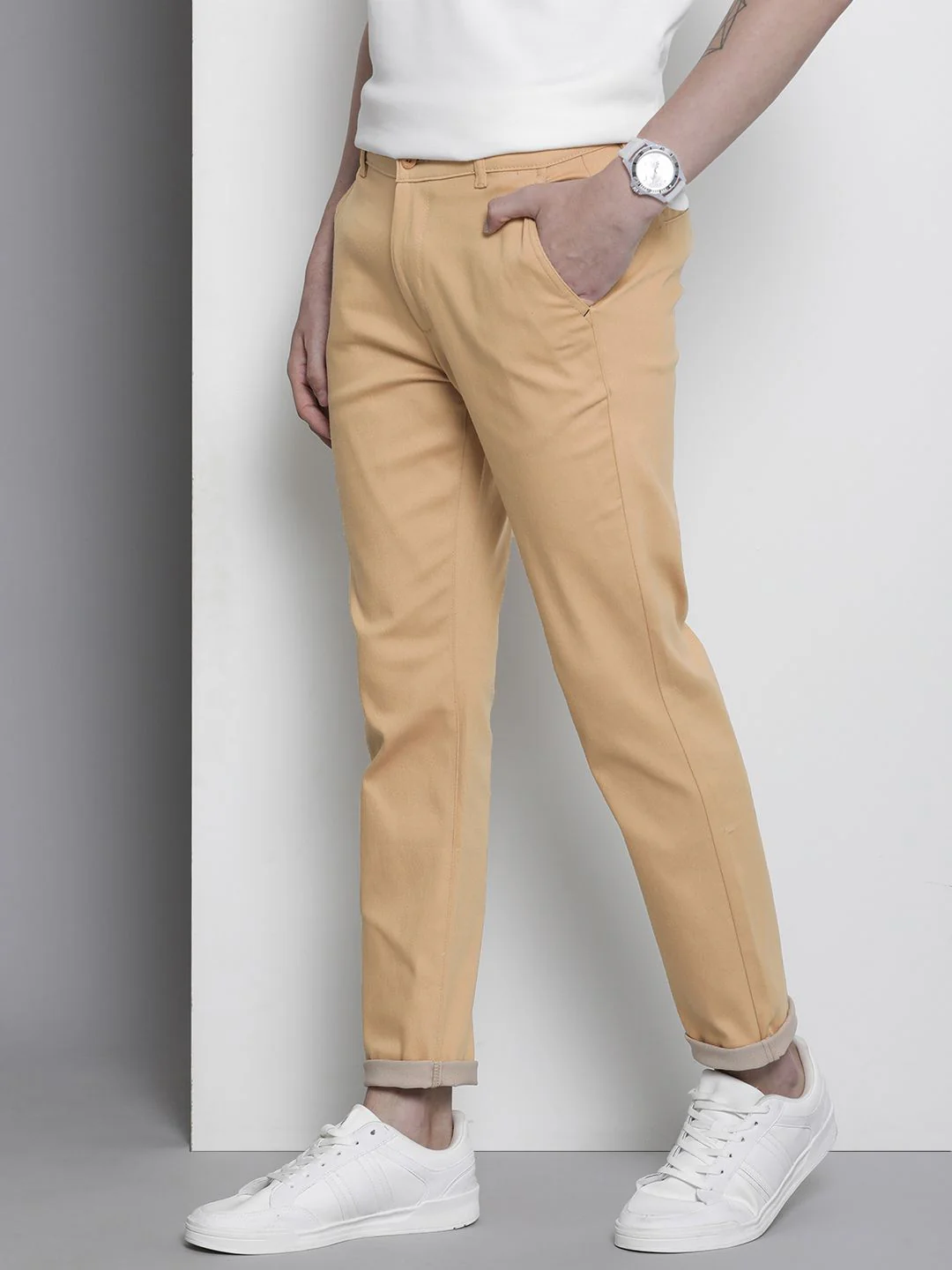 The Indian Garage Co Men Slim Fit Chinos Trousers - Image 2