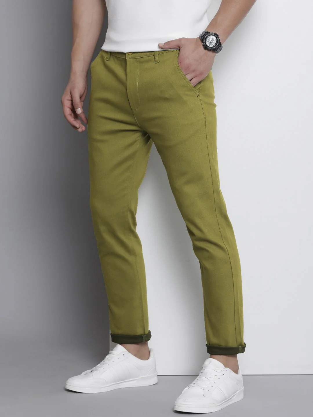 The Indian Garage Co Men Slim Fit Chinos Trousers - Image 2