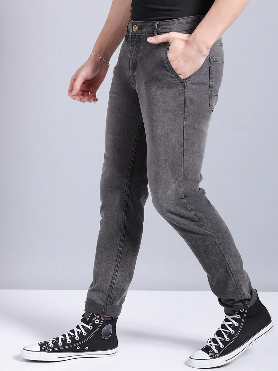 The Indian Garage Co Men Slim Fit Clean Look Stretchable Jeans - Image 2