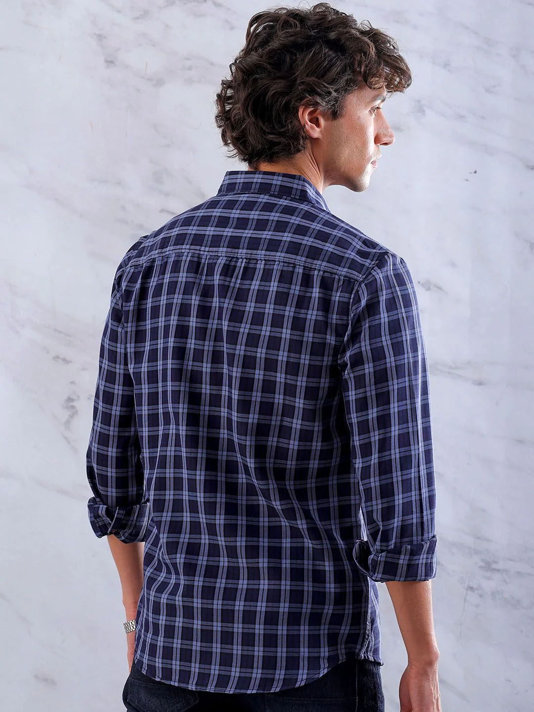 The Indian Garage Co Men Slim Fit Cotton Checked Casual Shirt - Image 4