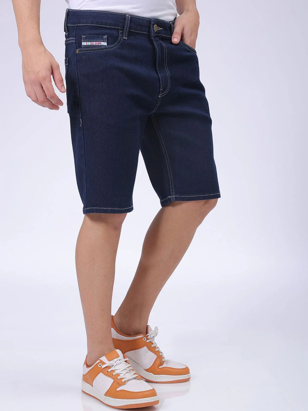 The Indian Garage Co Men Slim Fit Denim Shorts - Image 2